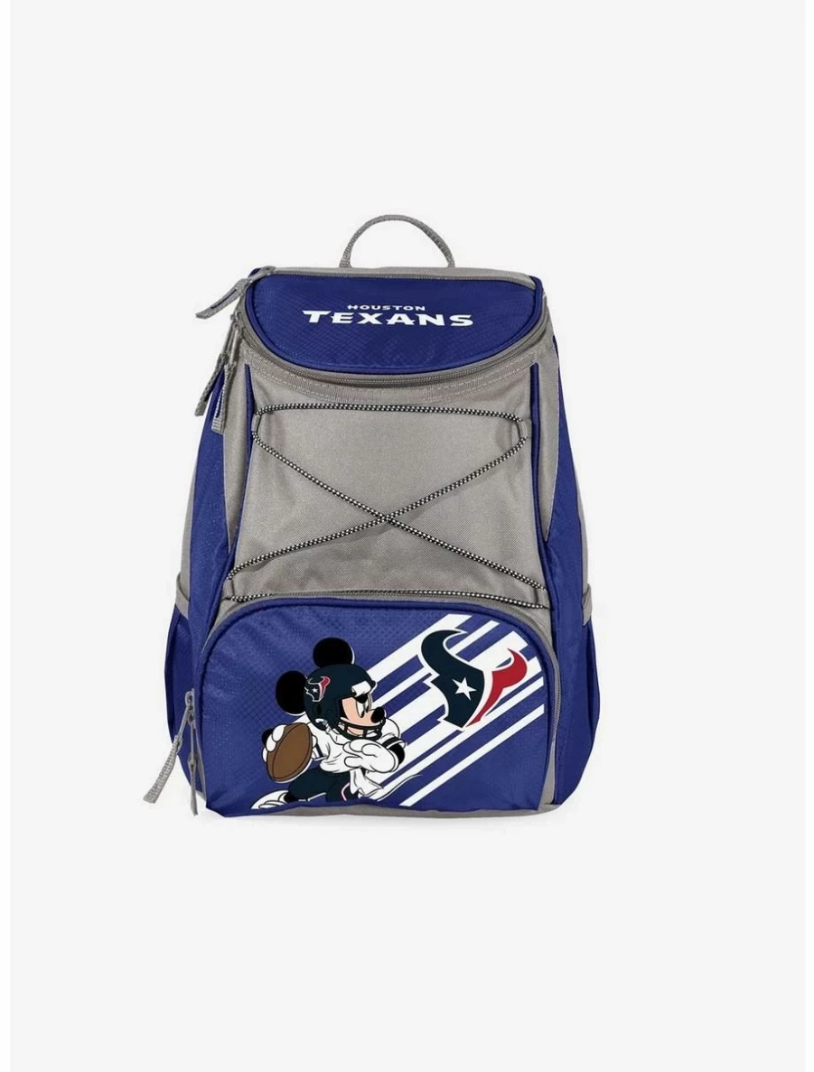 Disney Mickey Mouse NFL Houston Texans Themed Cooler Backpack for Lunch Box & Outdoor Activities