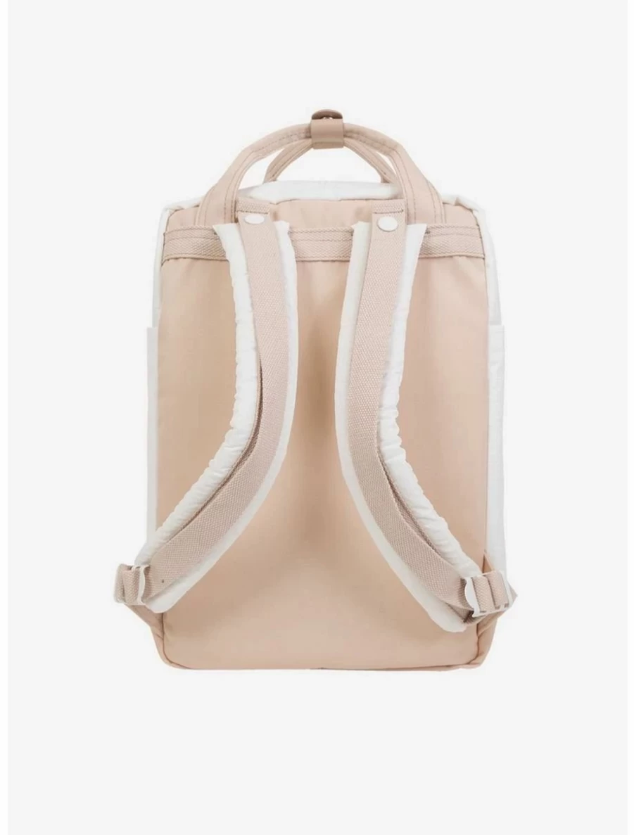 Milky Peach Doughnut Macaroon Backpack - Kawaii Pastel Aesthetic School Bag for Women & Girls