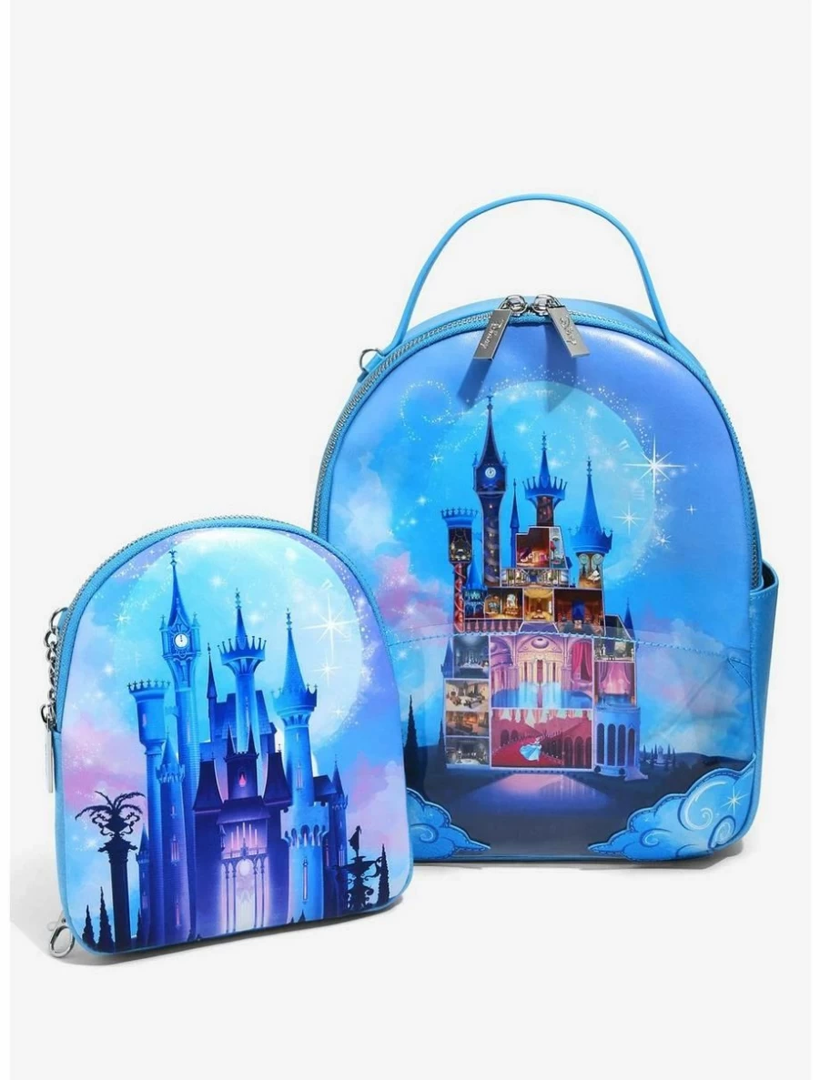 Disney Cinderella Castle Mini Backpack and Purse Set by Danielle Nicole - BoxLunch Exclusive Night Time Portrait Design