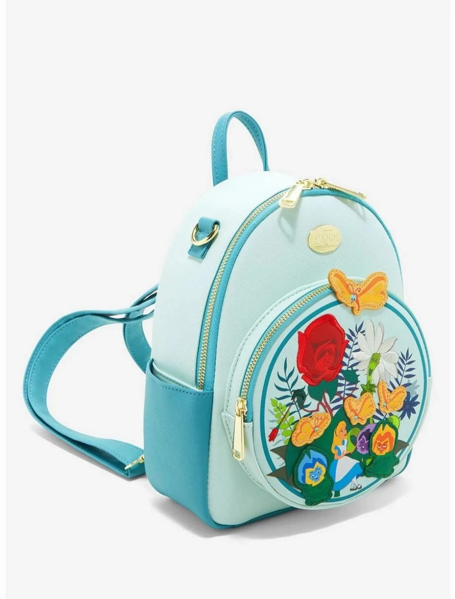 Disney Alice in Wonderland Singing Flowers Mini Backpack for Women & Girls - Cute Floral Design Lightweight Daypack